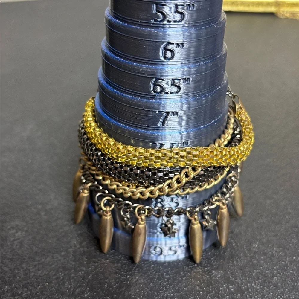 Rocker Chic Multi Tone Chain Statement Bracelet